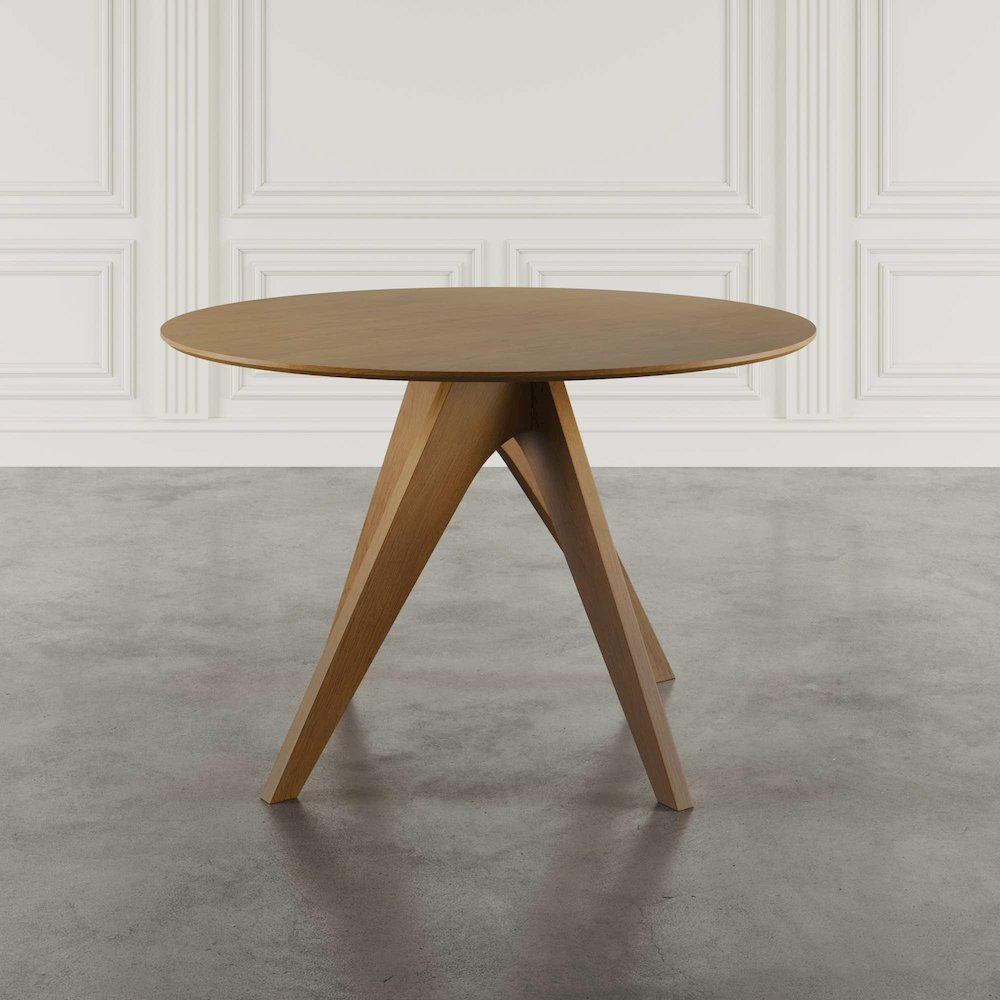 Axis Mid-Century Modern 47" Round Cross-Base Dining Table. Picture 8