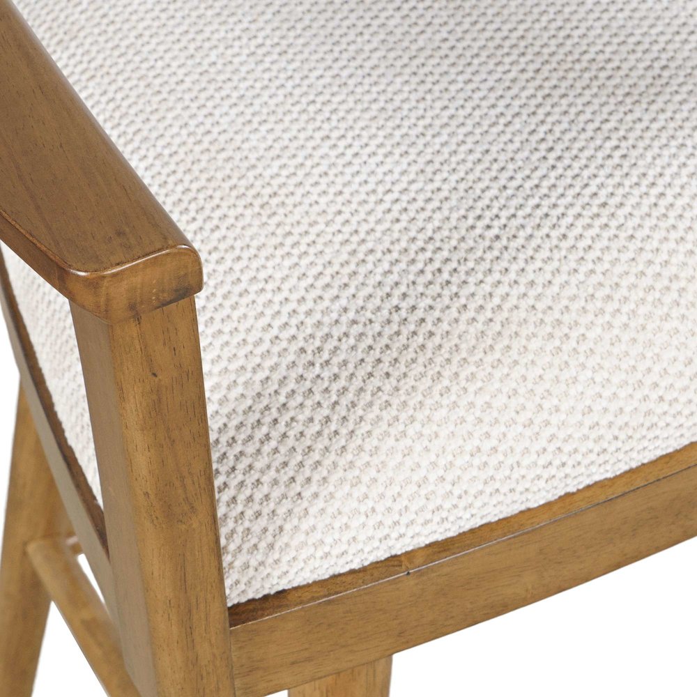 Axis Mid-Century Modern Upholstered Ladderback Swivel Barstool - Set of 2. Picture 4