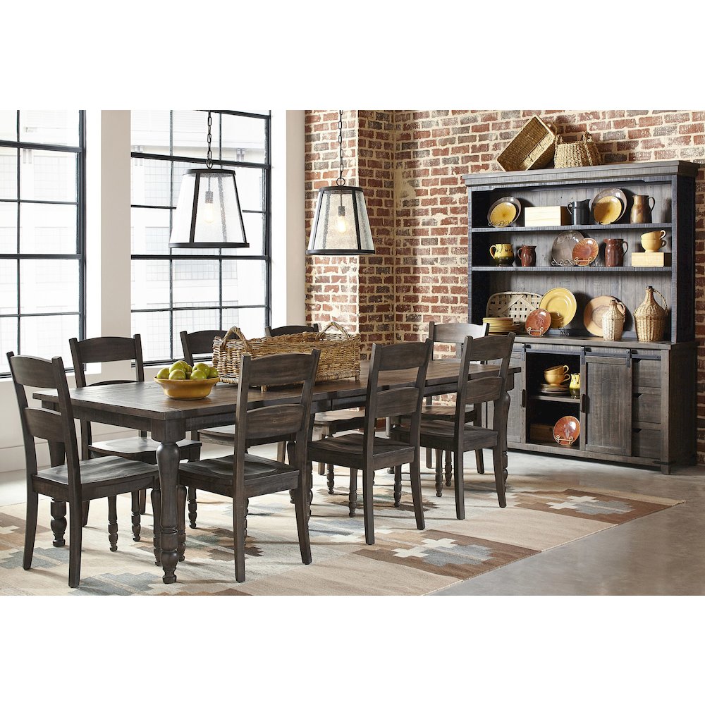 Madison County Reclaimed Pine 106" Farmhouse Nine-Piece Dining Set. Picture 12