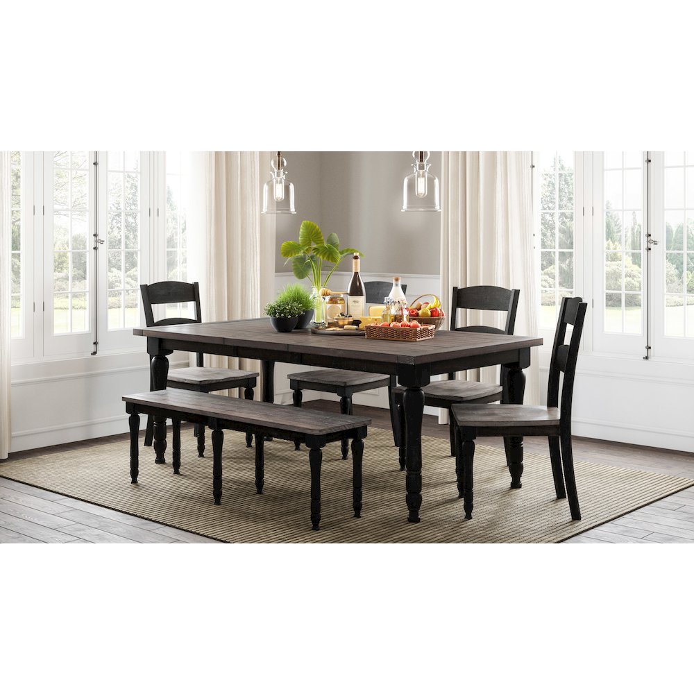 Madison County Rustic Reclaimed Solid Wood Farmhouse 78" Extension Dining Table. Picture 2