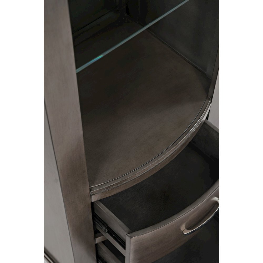 Coastal Contemporary Entertainment Center with 60" TV Console and LED Lights. Picture 9