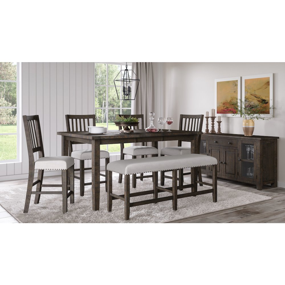 Willow Creek Distressed 78" Extension Solid Wood Counter Height Table. Picture 6