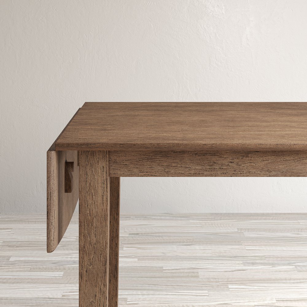 Coastal Wire-Brushed Acacia Drop-Leaf Coastal Wire-Brushed Acacia Dining Table. Picture 3