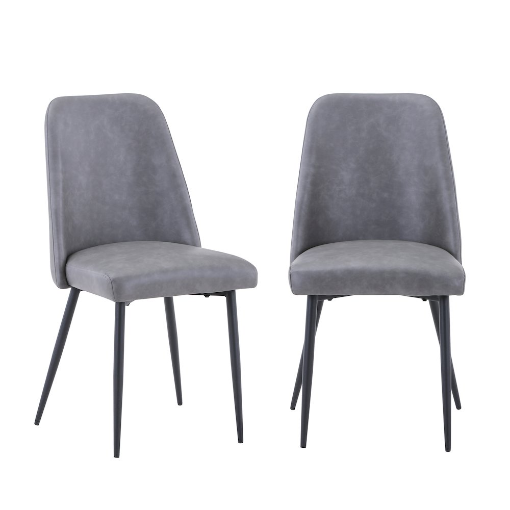 Maddox Mid-Century Modern Faux Leather Upholstered Dining Chair (Set of 2). Picture 6