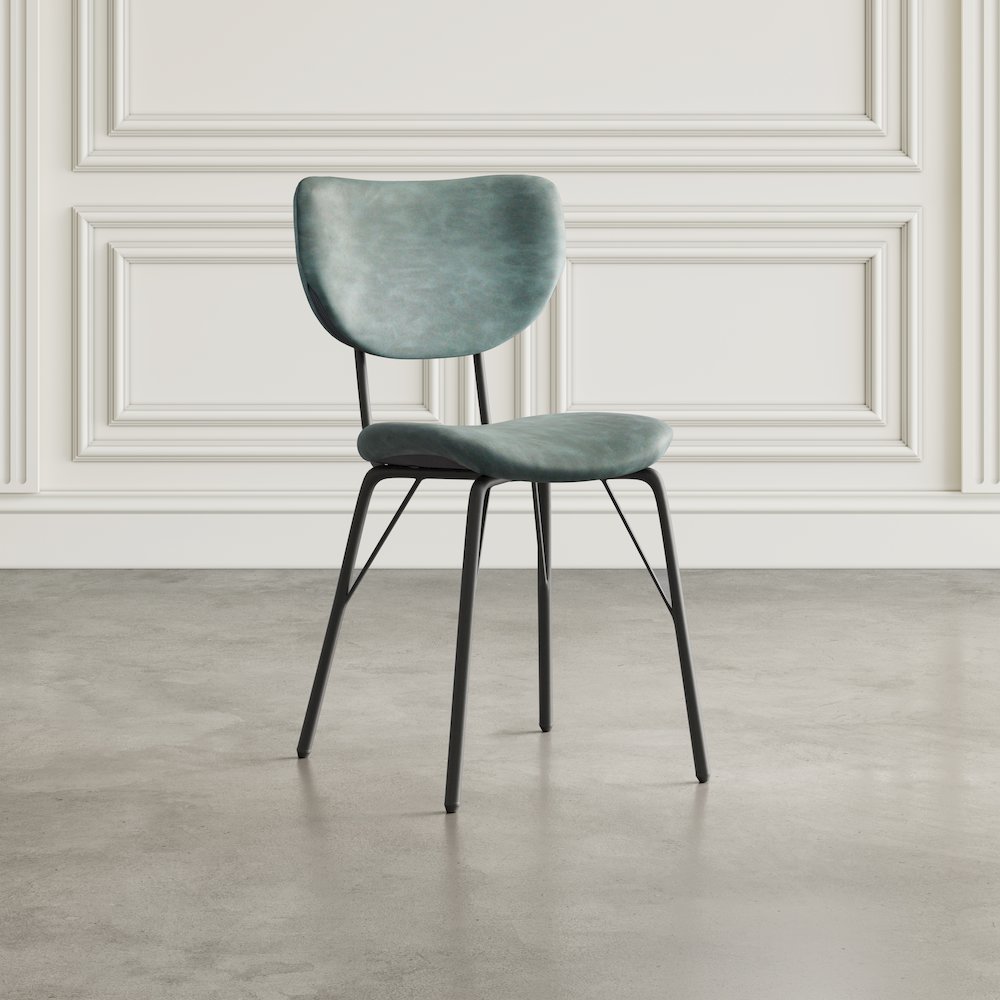 Contemporary Modern Faux Leather Split-Back Upholstered Dining Chair (Set of 2). Picture 10