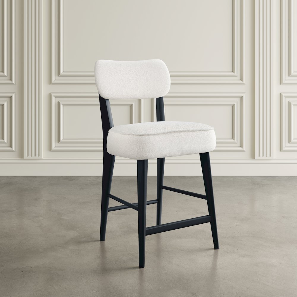 Wes Mid-Century Modern Boucle Upholstery Counter Barstool (Set of 2). Picture 11