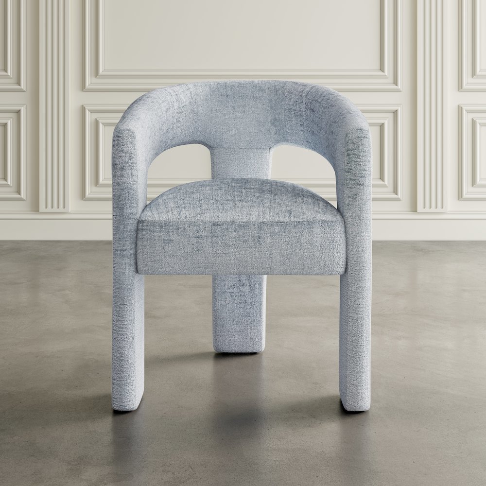 Gwen Modern Luxury Jacquard Fabric Sculpture Armchair - Set of 4. Picture 7