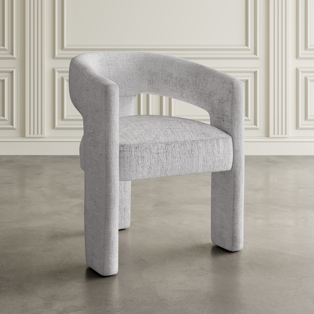 Gwen Modern Luxury Jacquard Fabric Sculpture Armchair - Set of 4. Picture 8