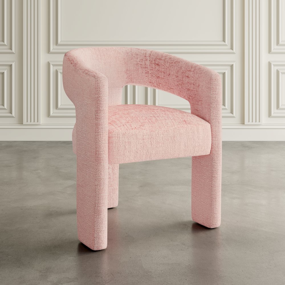 Gwen Modern Luxury Jacquard Fabric Sculpture Armchair - Set of 4. Picture 8