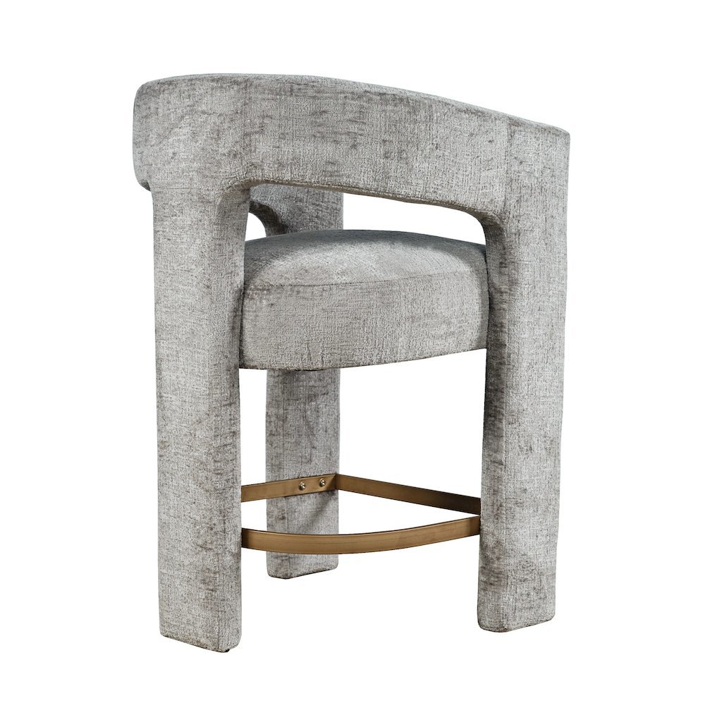 Gwen Modern Luxury Jacquard Fabric Sculpture Counter Stool - Set of 4. Picture 7