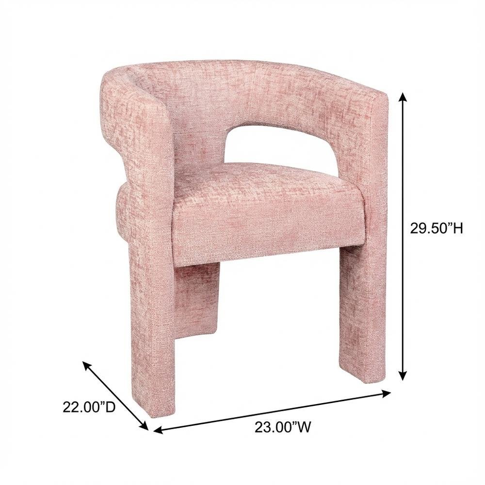Gwen Modern Luxury Jacquard Fabric Sculpture Armchair - Set of 4. Picture 3