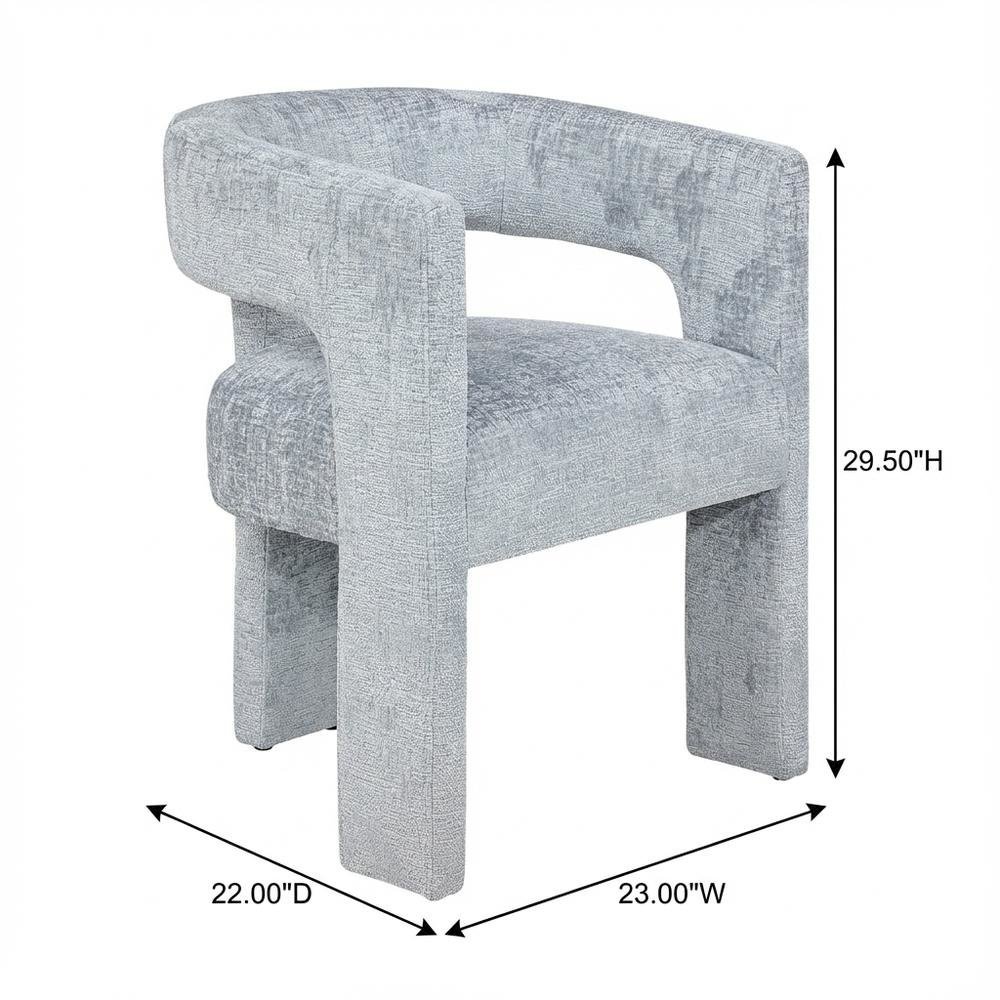 Gwen Modern Luxury Jacquard Fabric Sculpture Armchair - Set of 4. Picture 3
