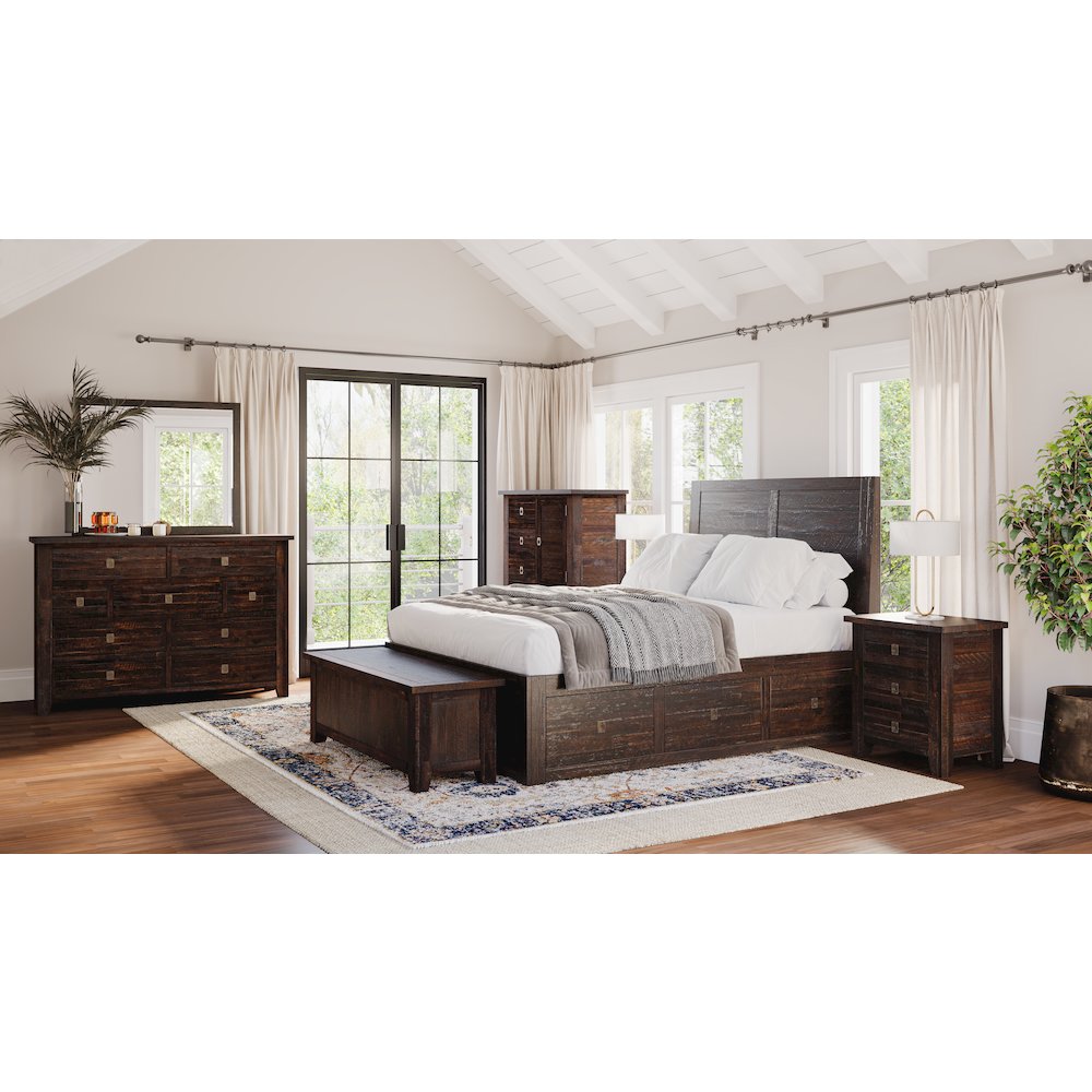 Kona Grove Distressed Rustic Solid Acacia Chest of Drawers. Picture 7