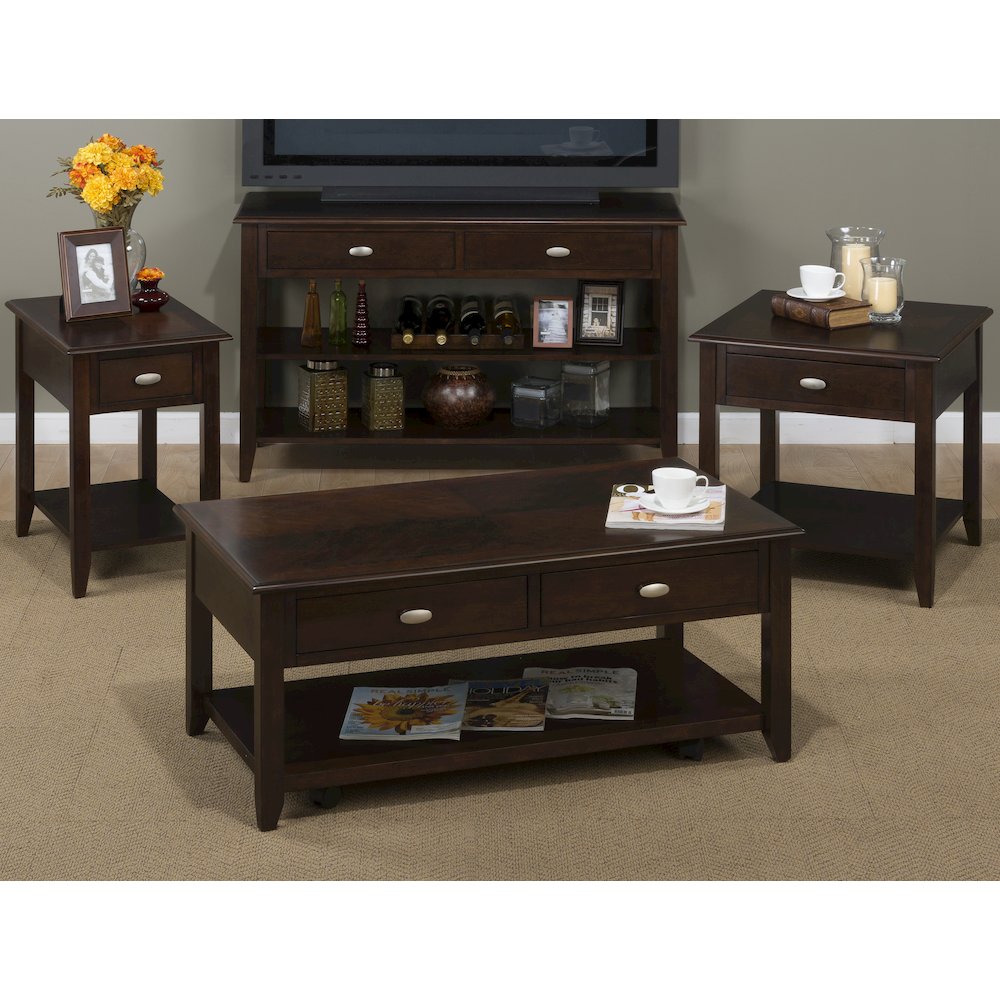 Merlot Warm Contemporary End Table. Picture 4