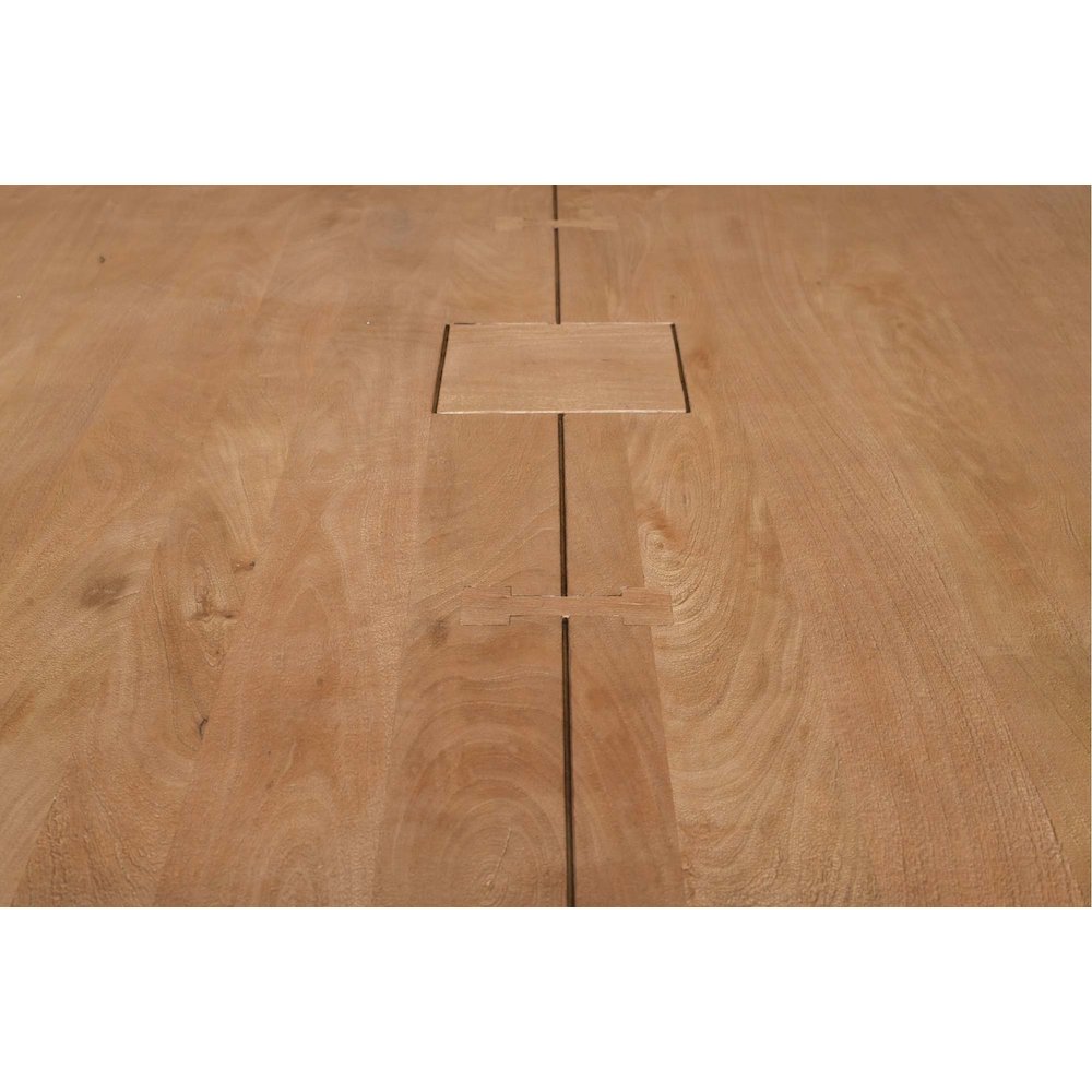 Sequoia 60" Square Rustic Solid Wood Butcher Block Pedestal Dining Table. Picture 5