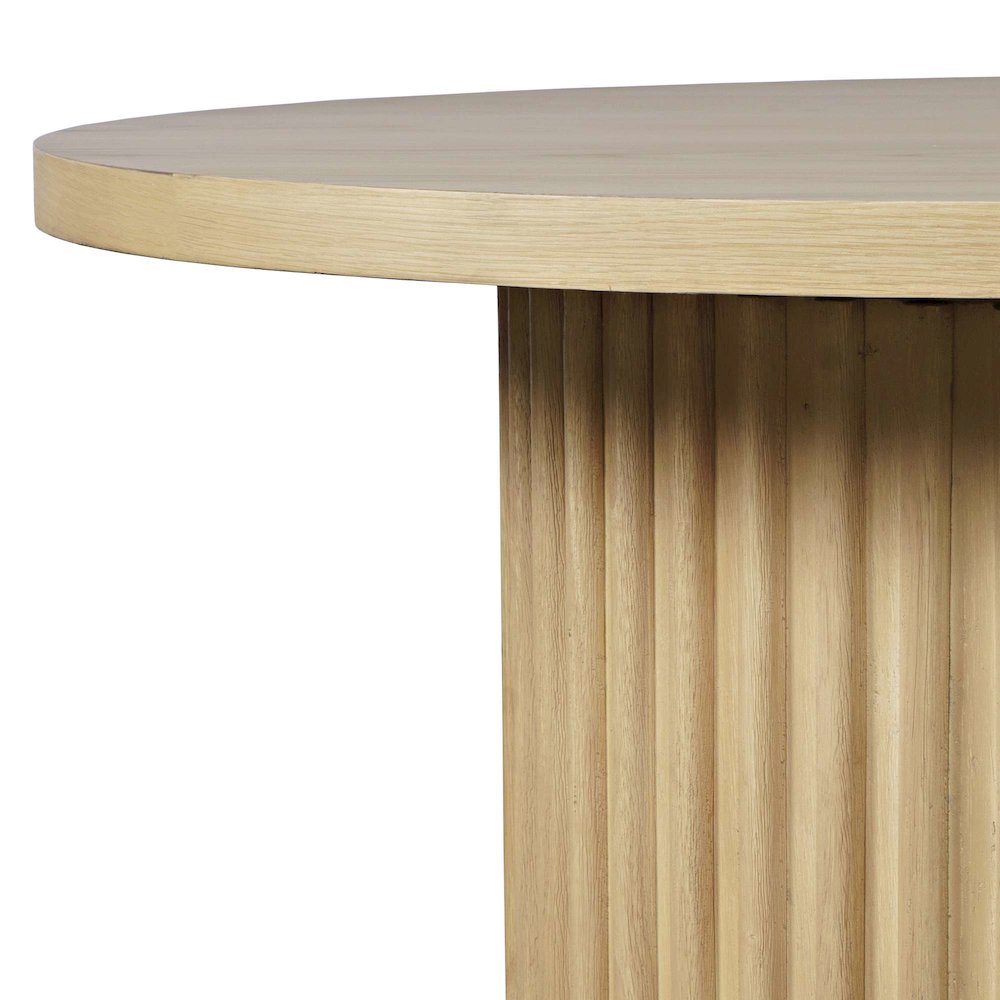 Auden Three Piece Mid-Century Modern Fluted Living Room Coffee and End Table Set. Picture 5