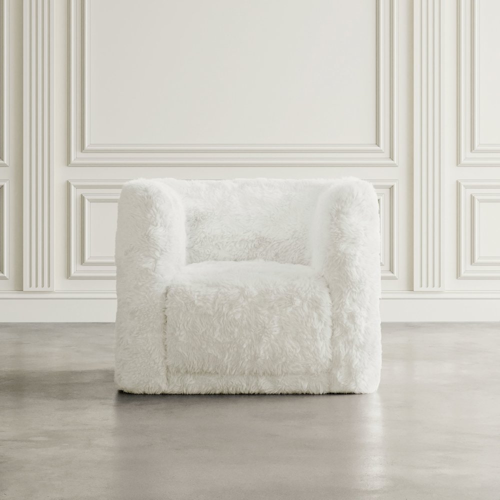 Huggy Luxury Plush Faux Fur Upholstered Swivel Accent Chair. Picture 7