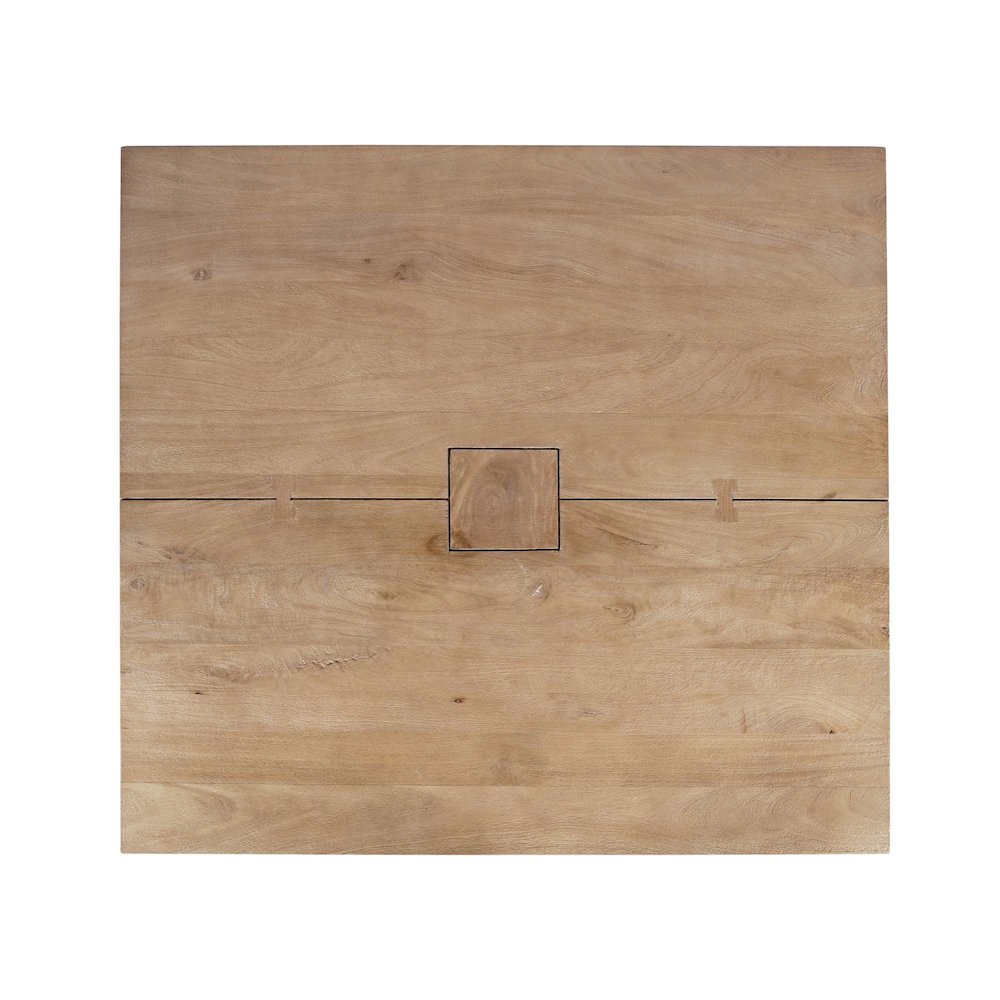 Sequoia 60" Square Rustic Solid Wood Butcher Block Pedestal Dining Table. Picture 7