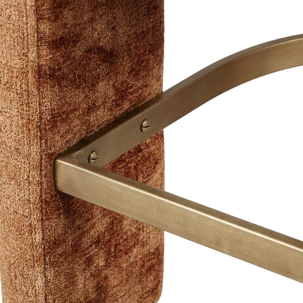 Modern Upholstered Counter Stool, Iron Frame, Rust, Set of 6. Picture 6