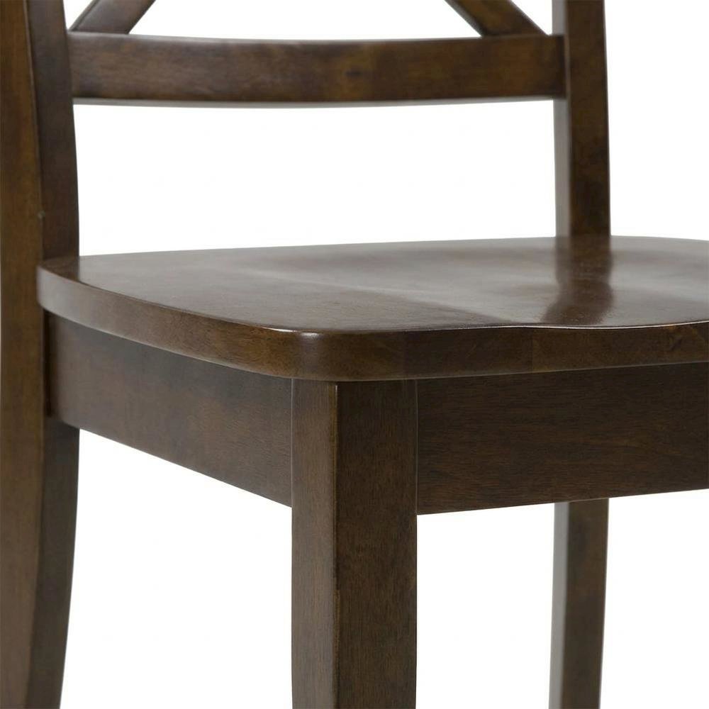 Acacia Veneer X-Back Wood Dining Chairs, Richmond Cherry, Set of 2. Picture 8