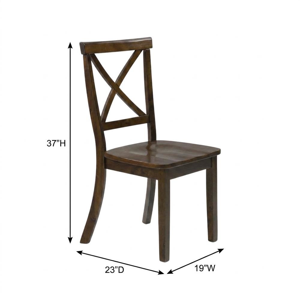 Acacia Veneer X-Back Wood Dining Chairs, Richmond Cherry, Set of 2. Picture 6