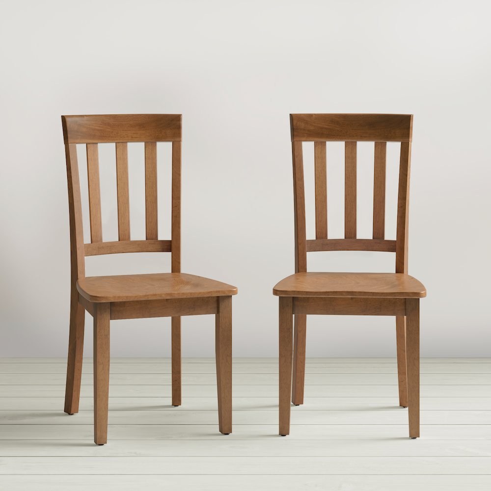Simplicity Solid Wood Classic Slat Back Dining Chair (Set of 2). Picture 4