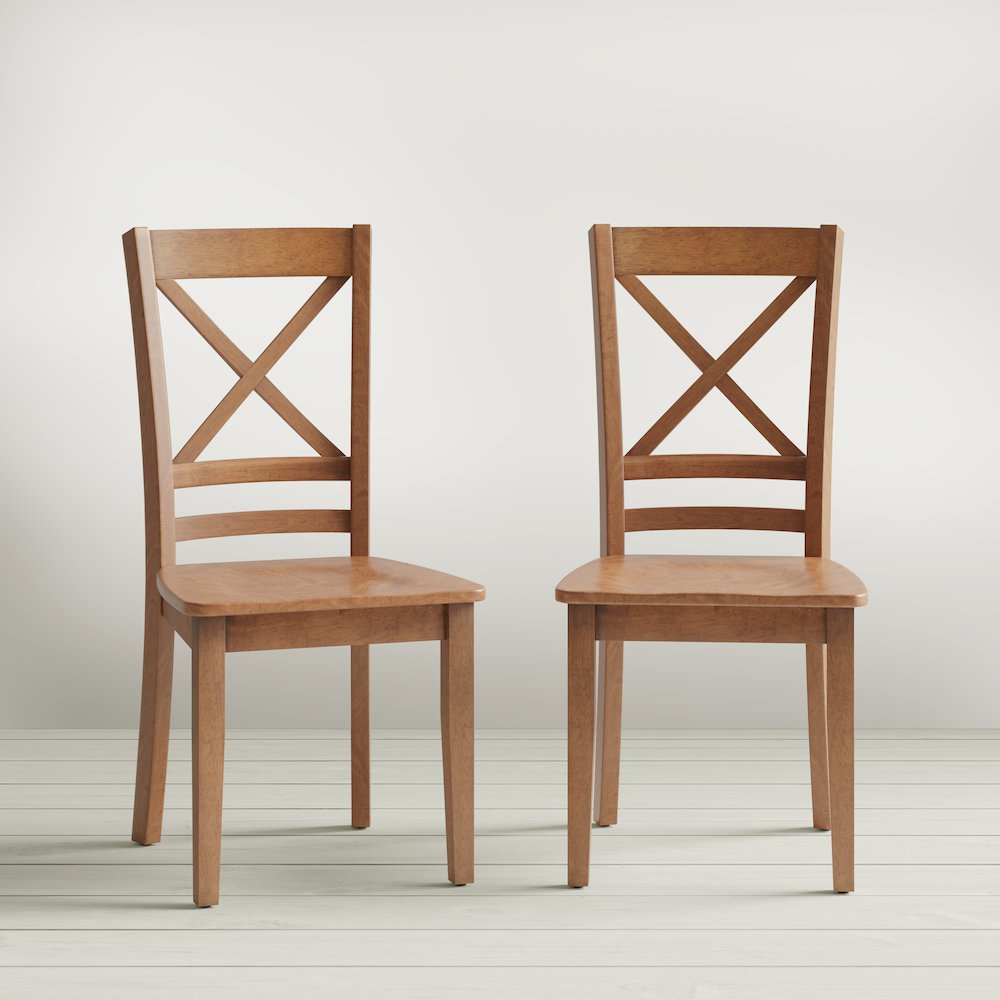 Simplicity Solid Wood Classic Cross-Back Dining Chair (Set of 2). Picture 4