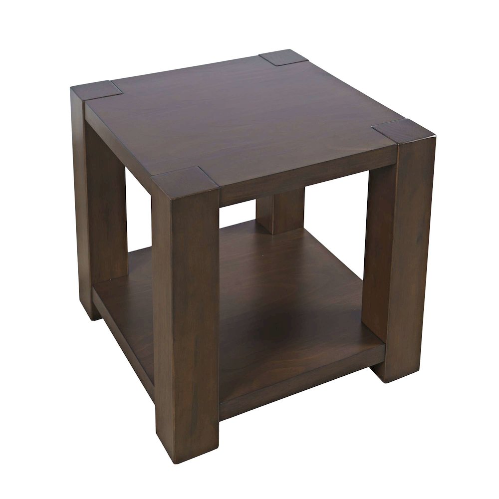 Brownstone 24" Transitional Modern Block-Frame Square End Table with Storage. Picture 6