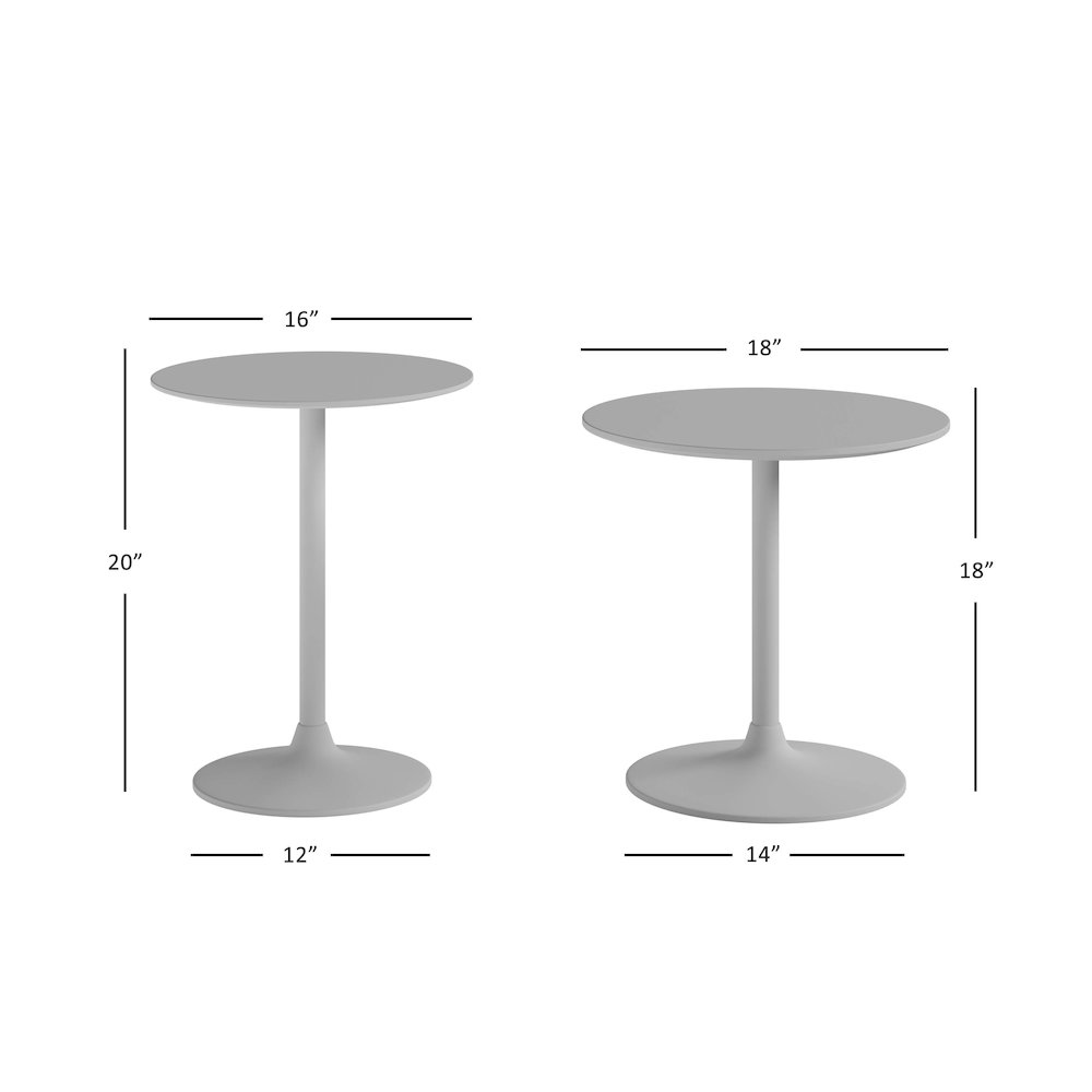 Remy Solid Wood and Iron Modern Pedestal Accent Tables (Set of 2). Picture 8