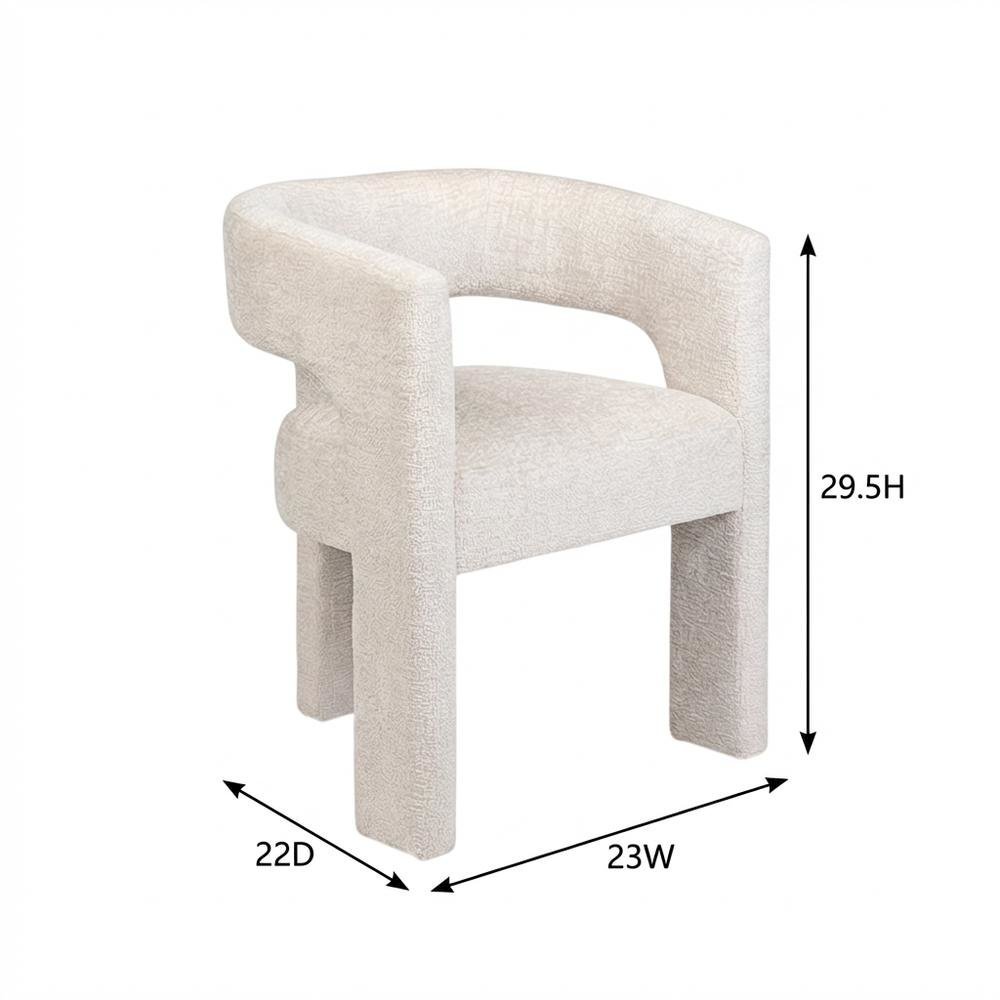 Gwen Modern Luxury Jacquard Fabric Sculpture Armchair - Set of 6. Picture 3