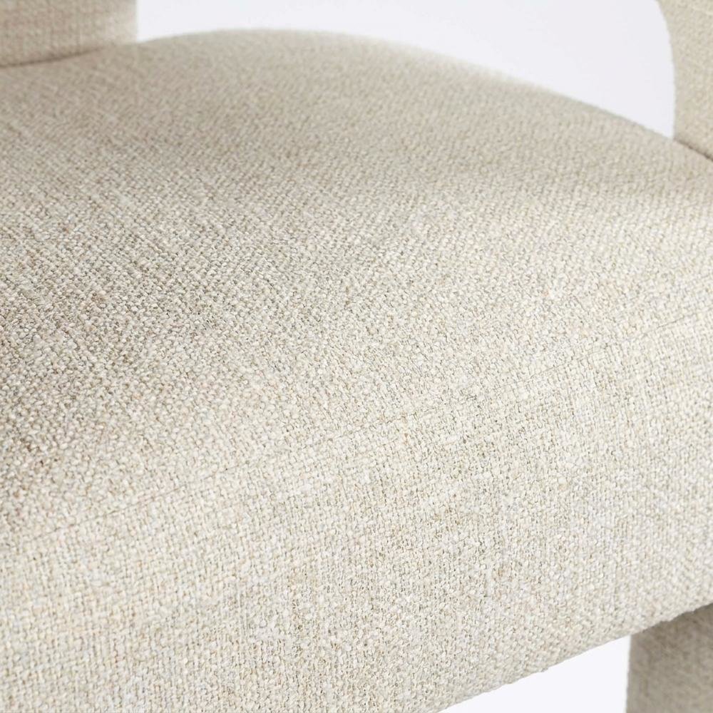 Modern Upholstered Counter Stool, Iron Frame, Natural, Set of 4. Picture 5