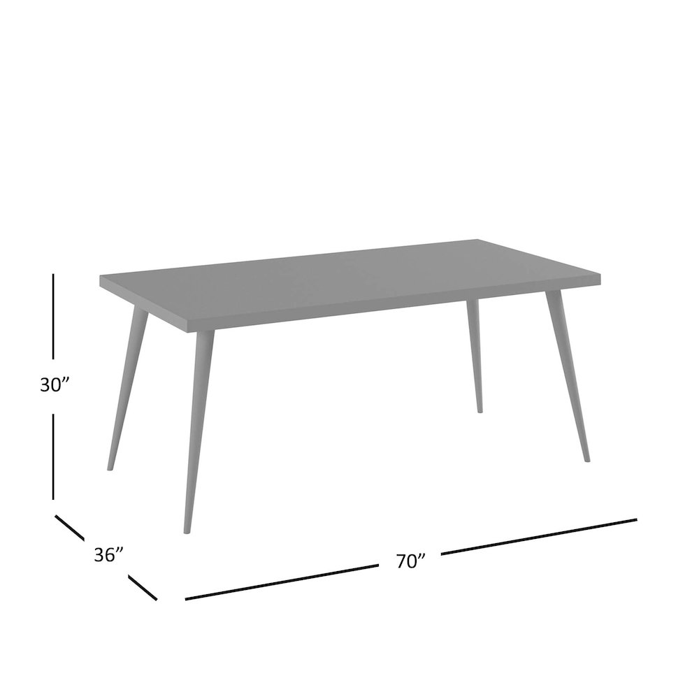 Prelude 70" Mid-Century Modern Solid Acacia Wood Dining Table. Picture 10