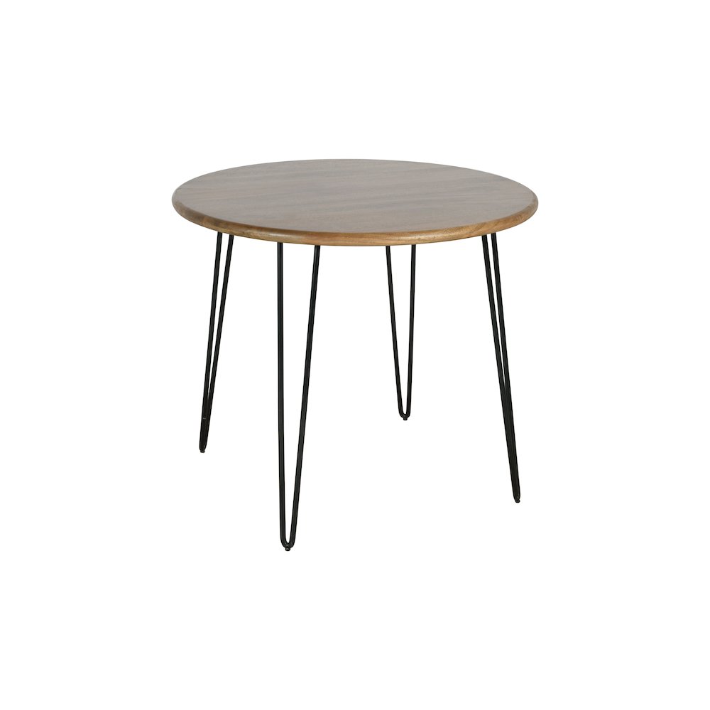 Five Piece 42" Round Mid-Century Modern Dining Set with Faux Leather Chairs. Picture 9