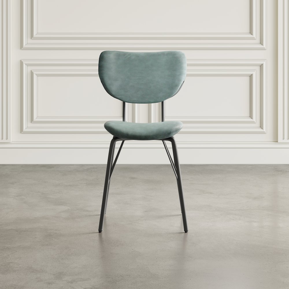 Contemporary Modern Faux Leather Split-Back Upholstered Dining Chair (Set of 2). Picture 11