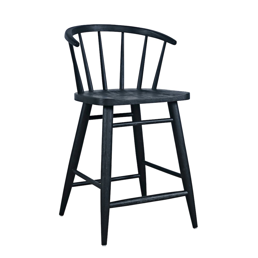 Fitz Traditional Solid Wood Curved Back Spindle Counter Stool. Picture 2