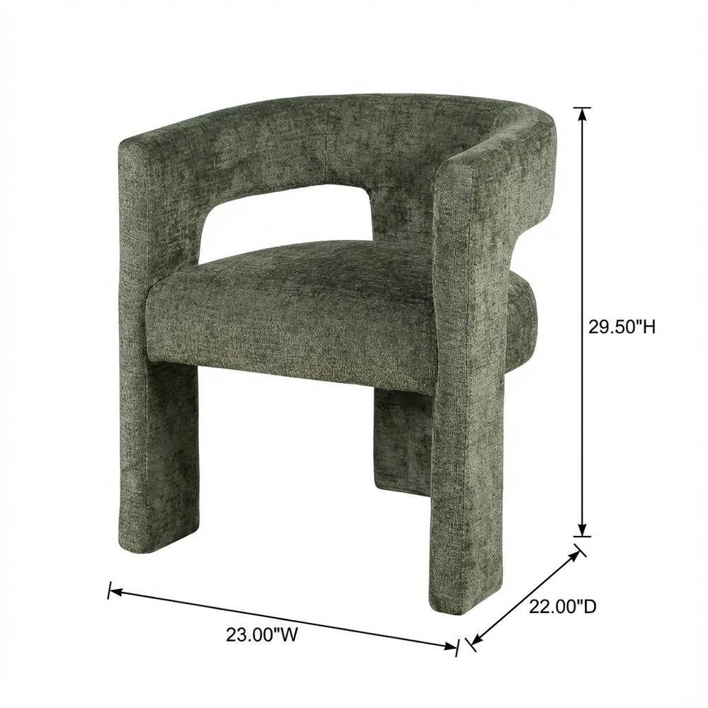 Gwen Modern Luxury Jacquard Fabric Sculpture Armchair - Set of 6. Picture 3
