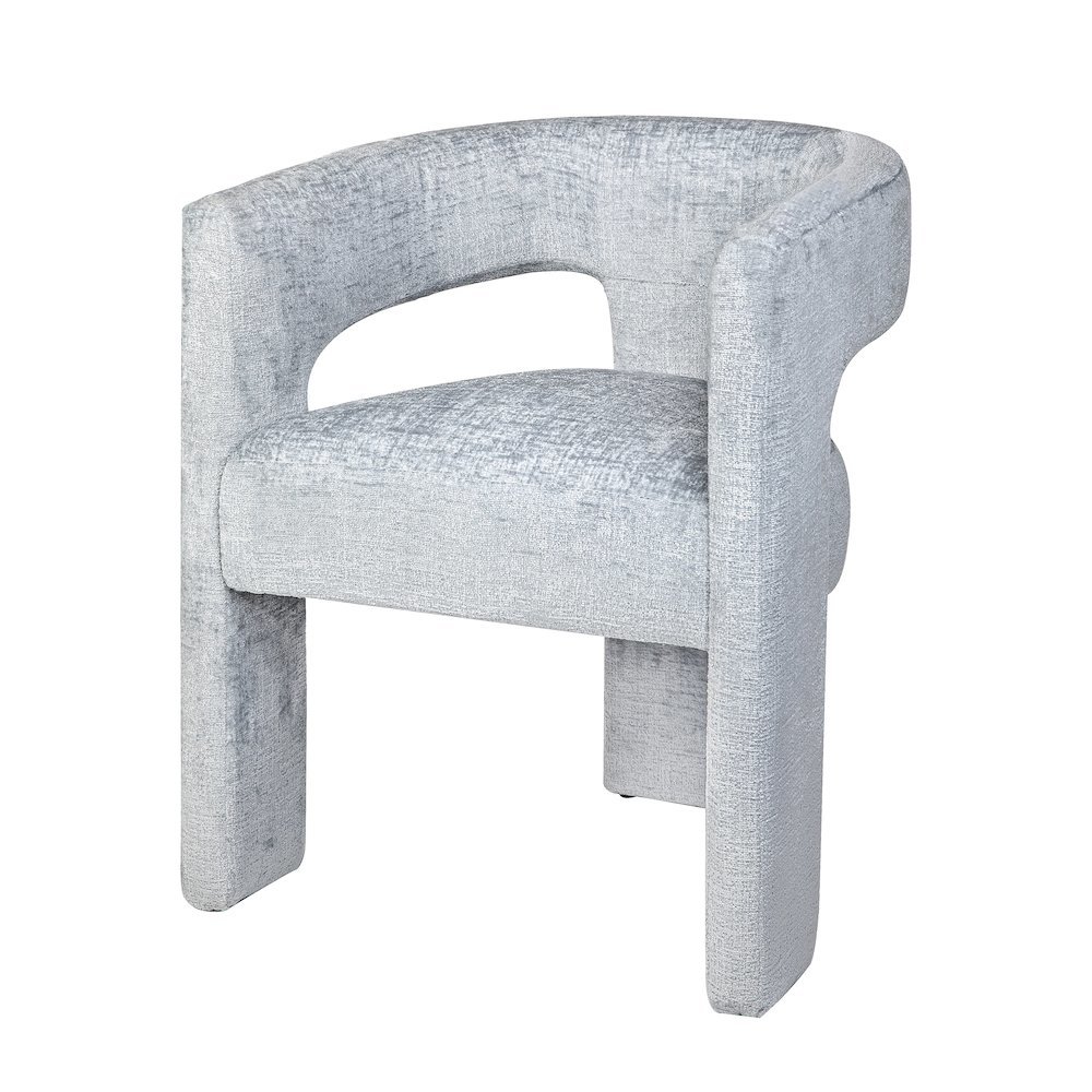 Gwen Modern Luxury Jacquard Fabric Sculpture Armchair - Set of 6. Picture 4