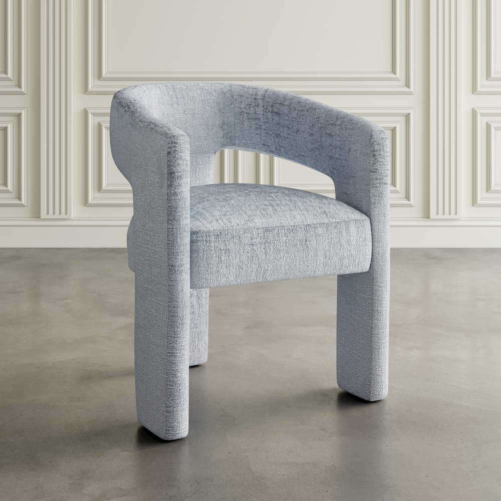 Gwen Modern Luxury Jacquard Fabric Sculpture Armchair - Set of 6. Picture 8