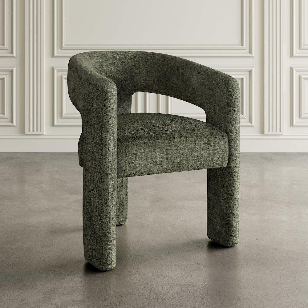 Gwen Modern Luxury Jacquard Fabric Sculpture Armchair - Set of 6. Picture 8