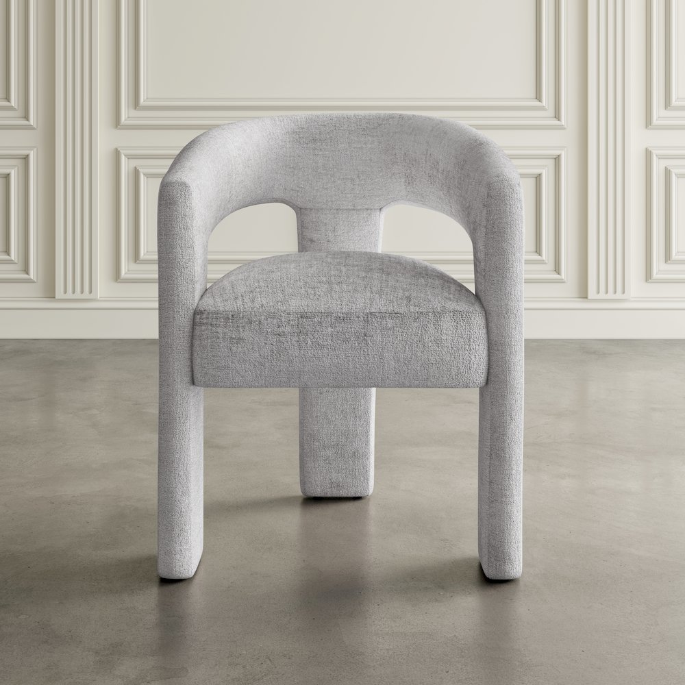 Gwen Modern Luxury Jacquard Fabric Sculpture Armchair - Set of 6. Picture 7