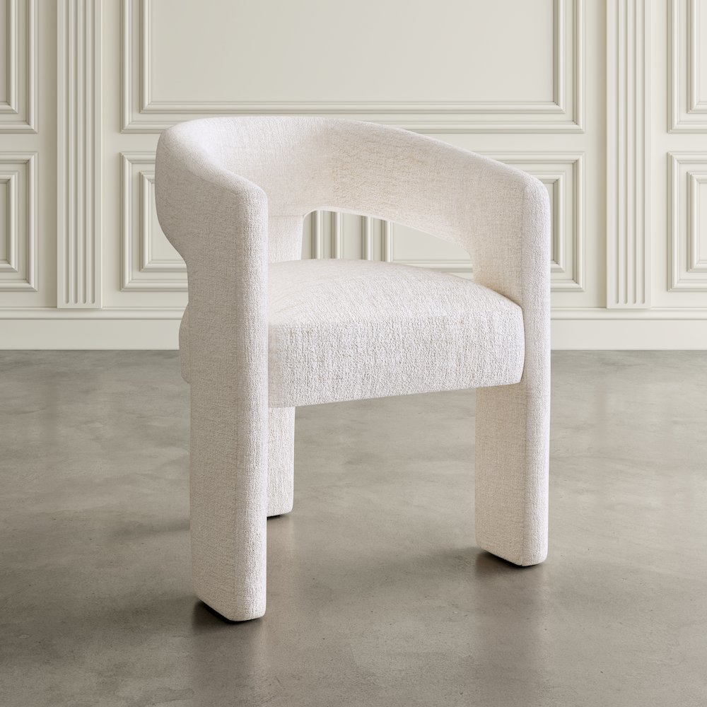 Gwen Modern Luxury Jacquard Fabric Sculpture Armchair - Set of 6. Picture 8