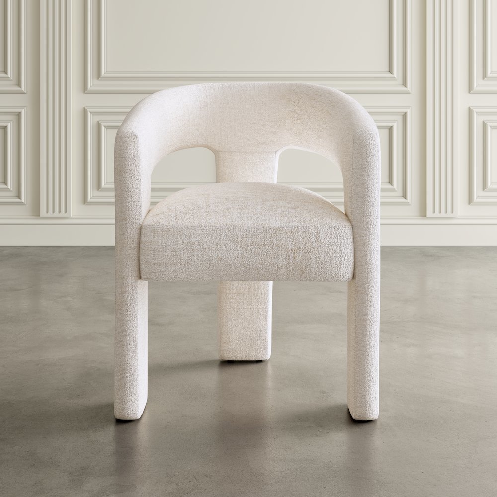 Gwen Modern Luxury Jacquard Fabric Sculpture Armchair - Set of 6. Picture 7