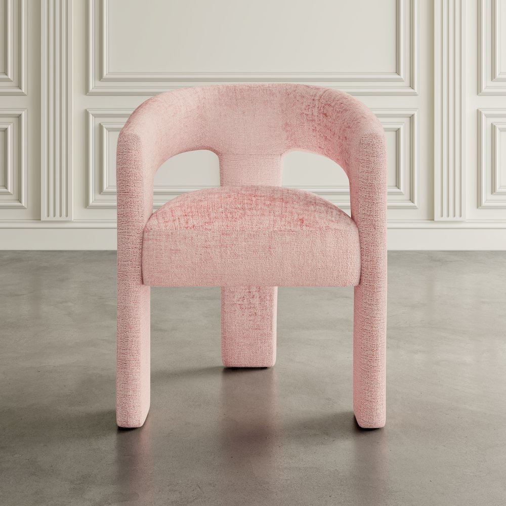 Gwen Modern Luxury Jacquard Fabric Sculpture Armchair - Set of 6. Picture 7