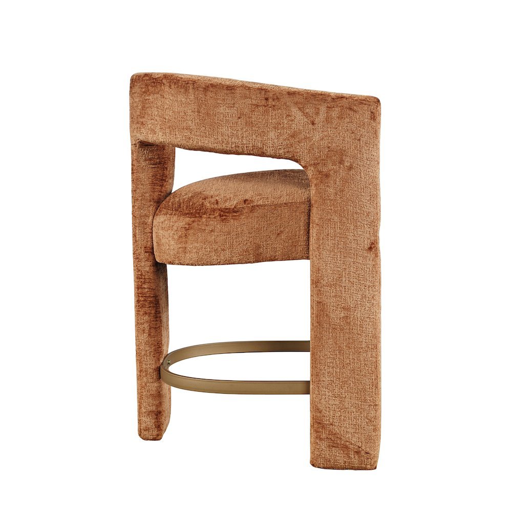 Gwen Modern Luxury Jacquard Fabric Sculpture Counter Stool - Set of 6. Picture 5