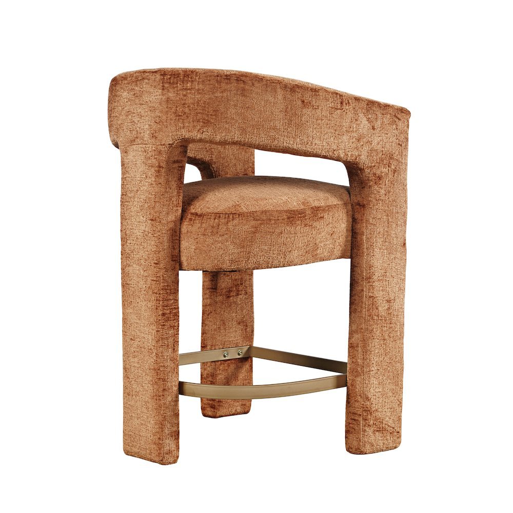 Gwen Modern Luxury Jacquard Fabric Sculpture Counter Stool - Set of 6. Picture 6