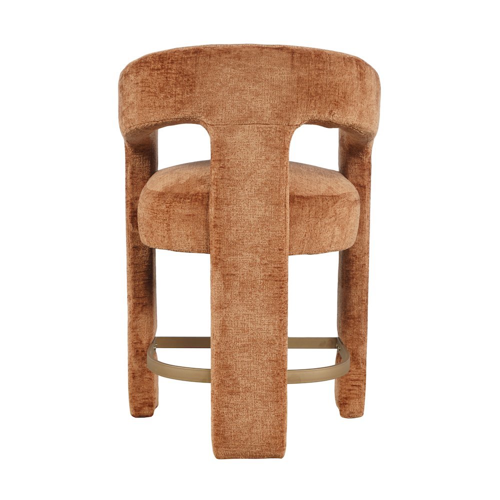 Gwen Modern Luxury Jacquard Fabric Sculpture Counter Stool - Set of 6. Picture 7