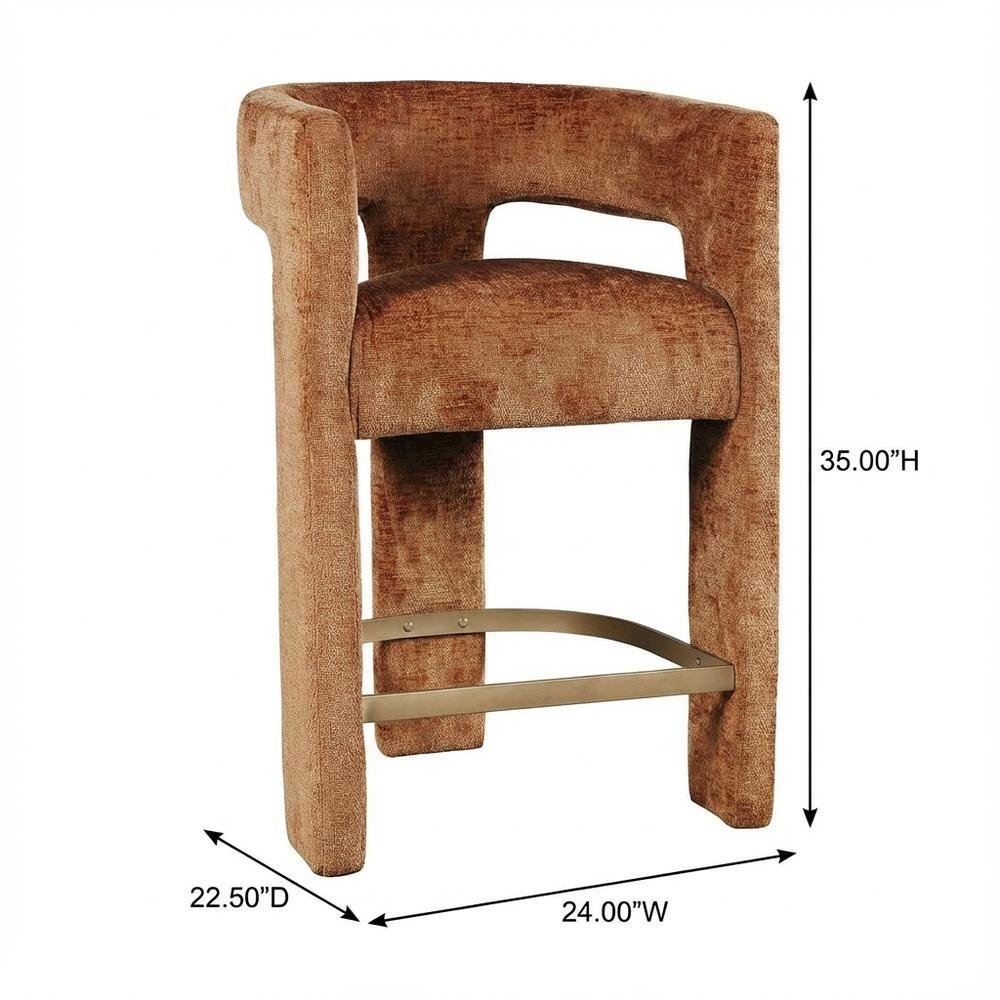 Gwen Modern Luxury Jacquard Fabric Sculpture Counter Stool - Set of 6. Picture 3
