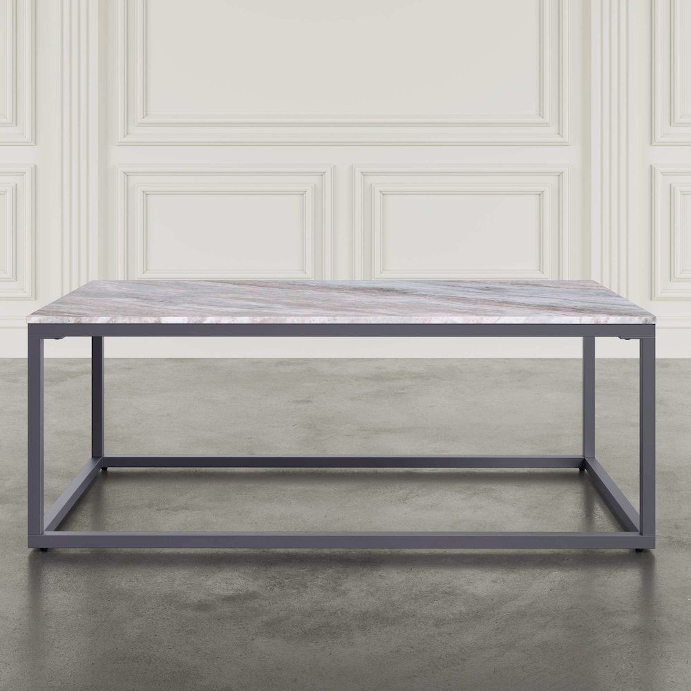 Wynn 48" Modern Luxe Solid Marble Coffee Table. Picture 9