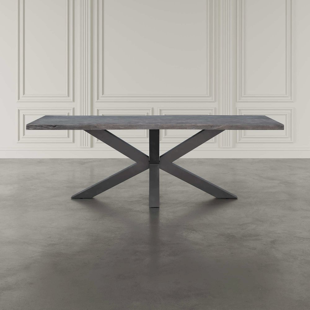 Nordic Ridge 94" Modern Rustic Solid Wood Live Edge Dining Table. Picture 9