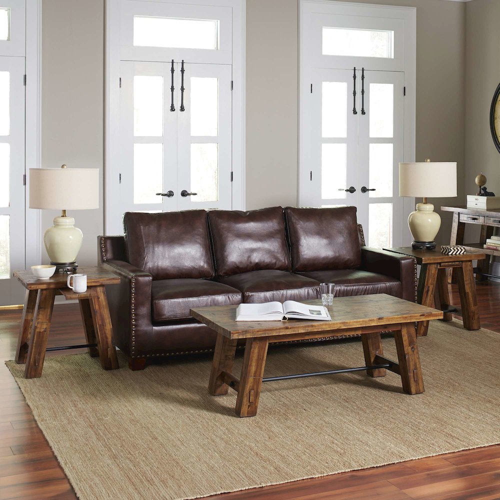 Cannon Valley Rustic Modern 3-Pc Living Room Coffee, Matching End Tables. Picture 2
